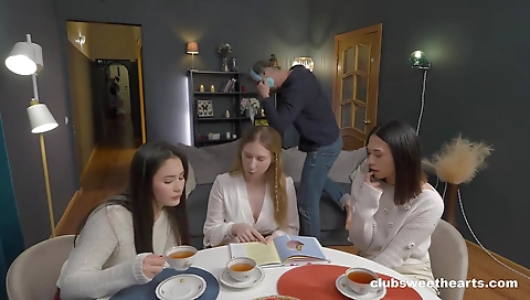 Sexy blonde gets a facial after bandion