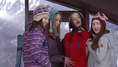 Hot black girl with toys and ready