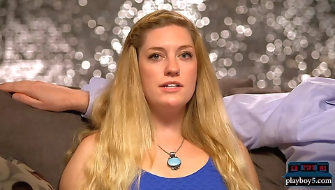 Blonde cutie with huge tits and cum