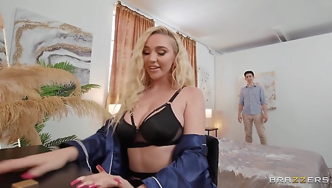 Sultry chick gets banged by three guys