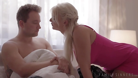 Horny blonde babe fucks with her boyfriend