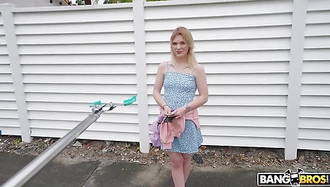 Sexy blonde gets a big black cock